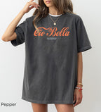 Cio Bella Stai Benissimo Italian graphic t-shirt in Pepper, a vintage charcoal Comfort Colors 1717 heavyweight tee