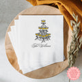 Personalized Champagne Social Club napkin featuring custom names and event date, perfect for weddings, bridal showers, and cocktail parties.