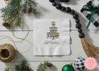 White three-ply beverage napkin with Champagne Social Club design, customized for bridal showers and bachelorette celebrations.