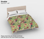 Green Oriental Floral Duvet Cover – Luxury Cotton Sateen Bedding