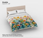 Vibrant Watercolor Wildflowers Cotton Sateen Duvet Cover – Spring Floral Bedding for King, Queen, & Twin Sizes