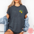 Lemon embroidered t-shirt styled for a casual summer outfit