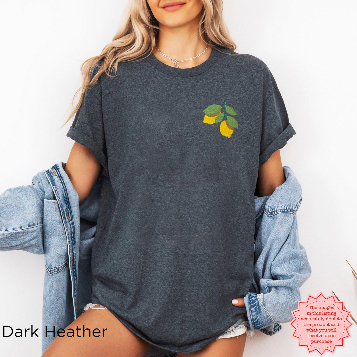 Lemon embroidered t-shirt styled for a casual summer outfit