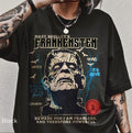 Frankenstein gothic horror graphic t-shirt with classic monster movie design