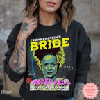 Bride of Frankenstein Sweatshirt | Colorful Pop Art Halloween Crewneck