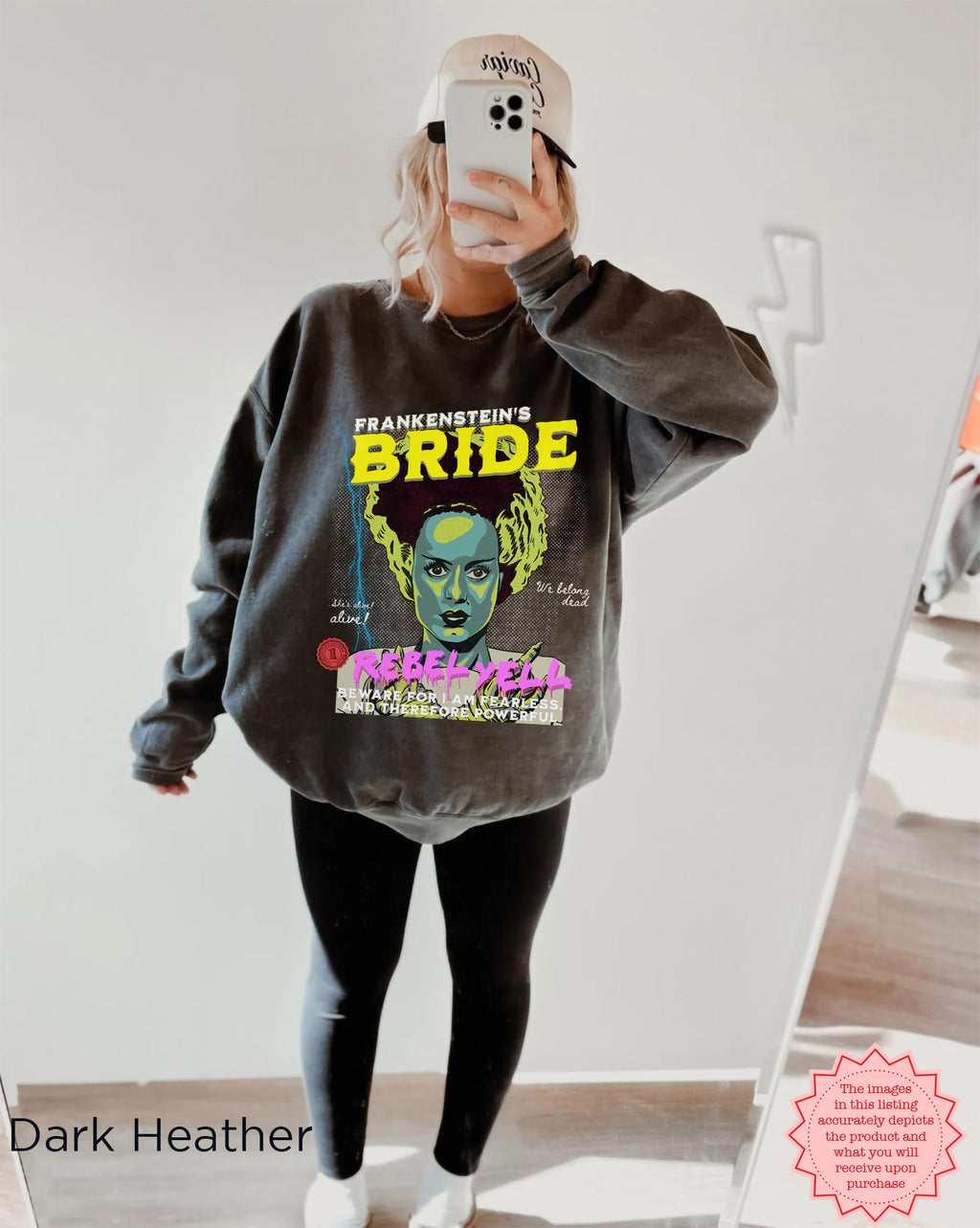 Bride of Frankenstein Sweatshirt | Colorful Pop Art Halloween Crewneck