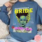 Bride of Frankenstein Sweatshirt | Colorful Pop Art Halloween Crewneck