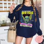 Bride of Frankenstein Sweatshirt | Colorful Pop Art Halloween Crewneck