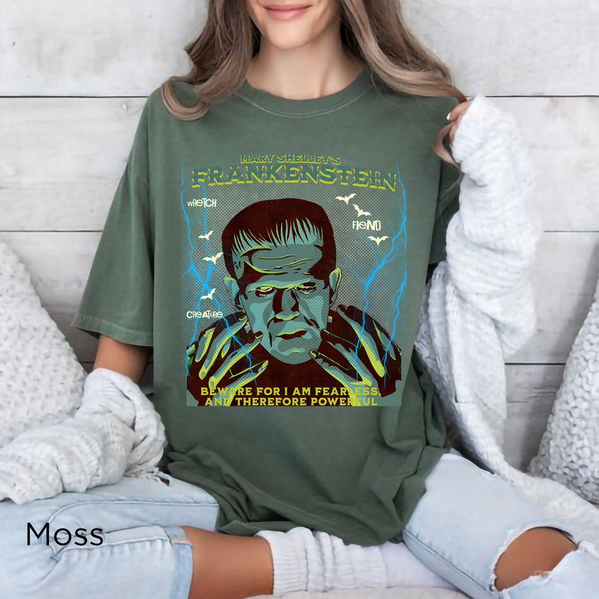 Frankenstein Graphic T-Shirt – Mary Shelley Gothic Horror Tee