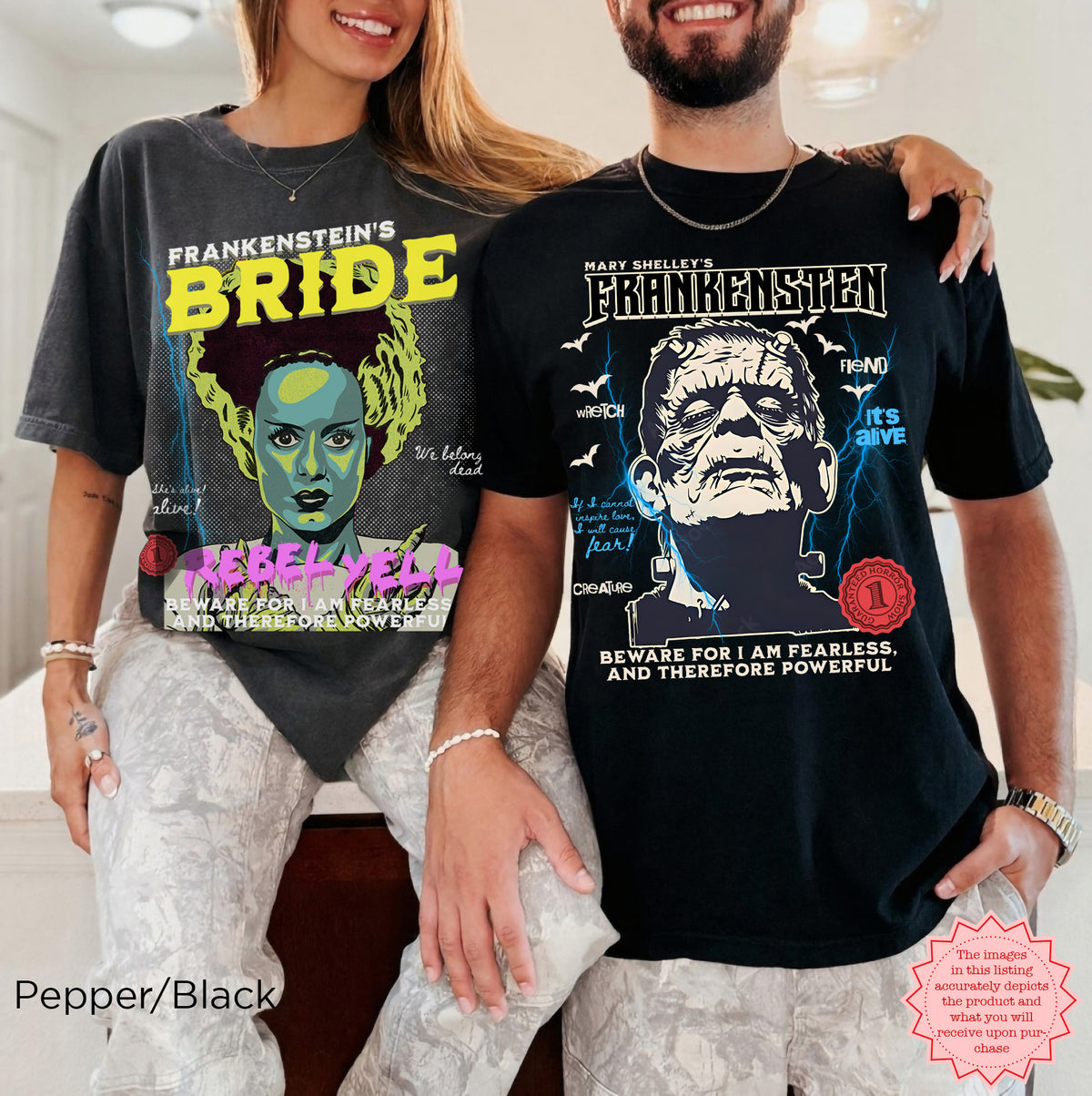 Classic Frankenstein monster t-shirt styled for Halloween and horror fans
