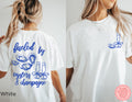 Oyster and Champagne Shirt printed on Comfort Colors 1717 tee featuring chic coastal inspired graphic artwork