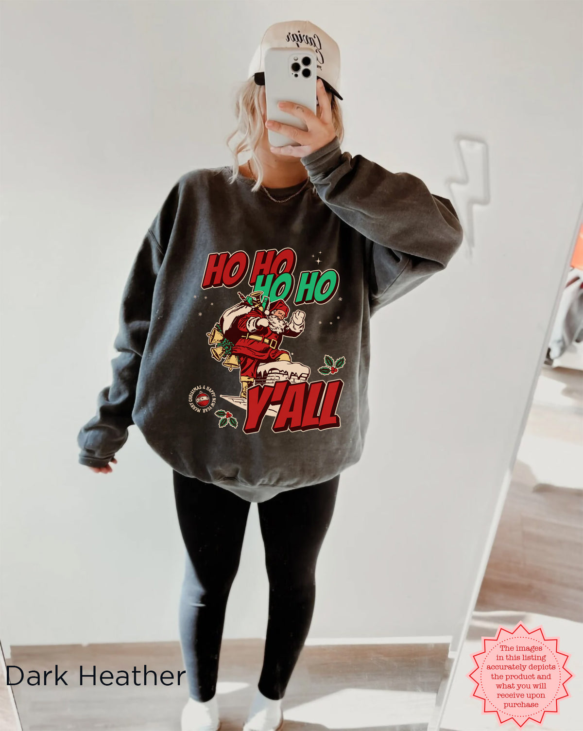 Funny Christmas sweatshirt featuring Santa graphic and Southern holiday saying