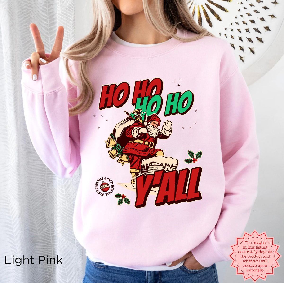 Southern Christmas sweatshirt styled for Christmas parties and holiday gatherings