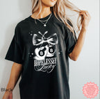 Retro-inspired "Hopelessly Lucky" cherry graphic tee, perfect for a bold summer look.