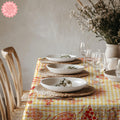 Italian Pizza Gingham Tablecloth – Yellow Check Cotton Twill Table Linen for Family Dining, Parties & Celebrations