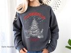 Dark Heather Christmas cocktail sweatshirt styled for a relaxed festive outfit, ideal for Christmas parties, holiday gatherings and cosy winter evenings.