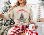 Sand vintage-inspired Christmas cocktail sweatshirt, a festive gift idea for martini lovers, cocktail enthusiasts and holiday hosts.
