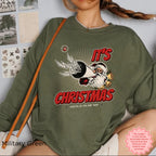 Funny Santa holiday sweatshirt styled for Christmas parties and festive gatherings