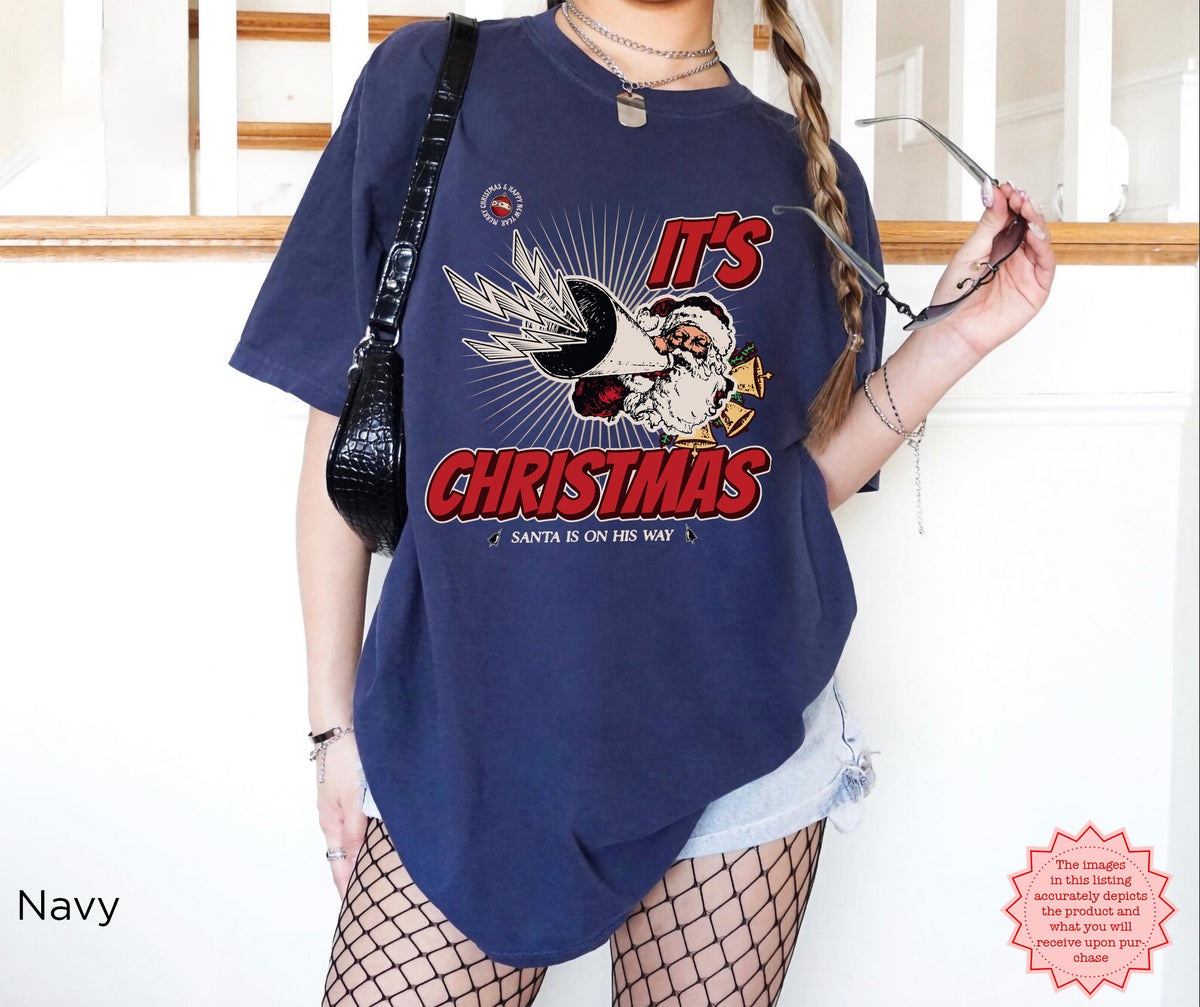 Retro Christmas T-shirt styled for holiday celebrations and seasonal gatherings