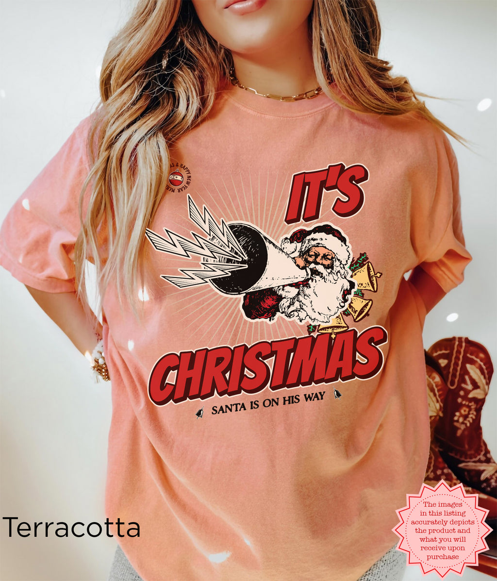 Vintage-inspired Santa holiday shirt for women who love funny Christmas fashion