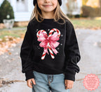 Kids Christmas crewneck sweatshirt featuring a fun candy cane holiday design