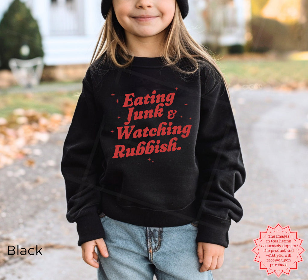Retro Christmas movie night sweatshirt for boys and girls youth crewneck