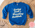 Gildan 18000B youth Christmas crewneck with funny festive movie night design