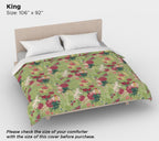 Green Oriental Floral Duvet Cover – Luxury Cotton Sateen Bedding