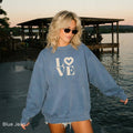 Women's Butter LOVE heart graphic sweatshirt with cream LO♡VE design