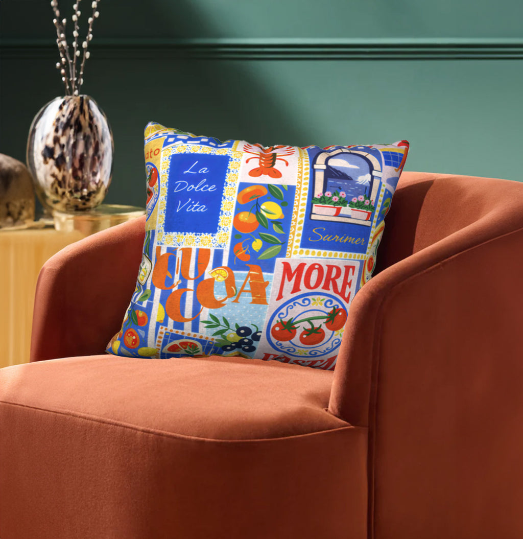 La Dolce Vita Mediterranean 22x22 Cushion | 4 Material Finishes Available