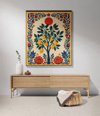 Decorative Amalfi Lemon Tree woven tapestry blanket perfect for coastal, boho, cottagecore, and luxury home interiors