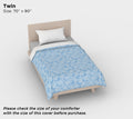 Light Blue Mediterranean Olive Branch Cotton Sateen Duvet Cover – Queen/King Size, Includes Standard Pillowcases