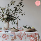 Lobster & Crab Tablecloth – Seafood Lovers’ Dining, Custom Red & Blue Print, Elegant Coastal Kitchen Decor