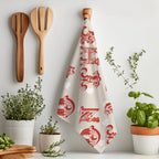 Love On The Table Tea Towel – Vintage Typography Kitchen Linen