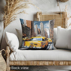 Vibrant NYC Taxi Pillow – 24"x24" with Concealed Zipper