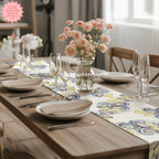Watercolor Oysters Table Runner – Coastal Mediterranean Dining Decor