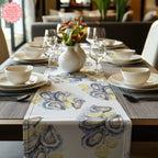 Watercolor Oysters Table Runner – Coastal Mediterranean Dining Decor
