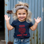 Bella + Canvas 3001T toddler T-shirt with soft fabric and playful pizza lover design for everyday wear