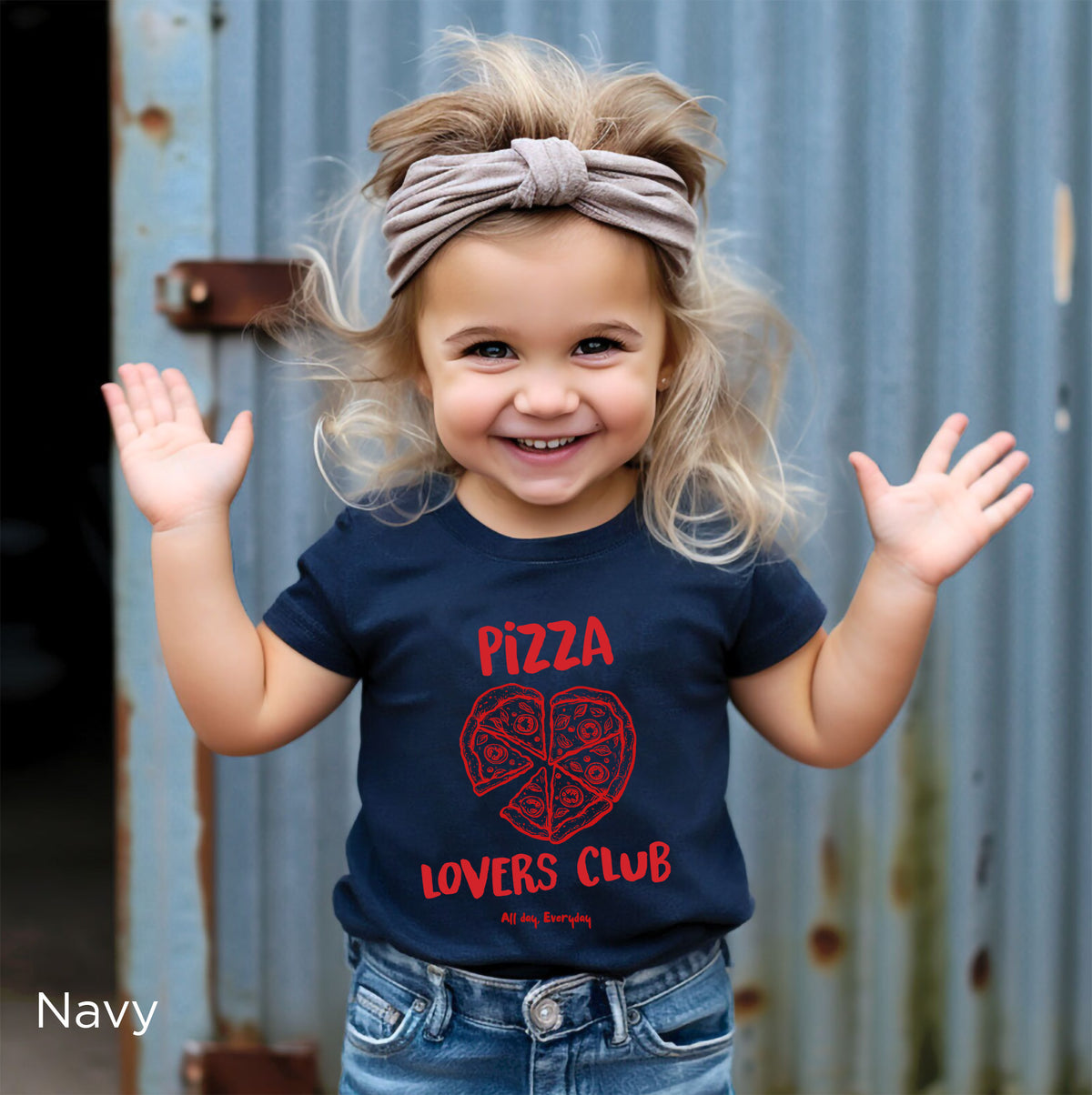Bella + Canvas 3001T toddler T-shirt with soft fabric and playful pizza lover design for everyday wear