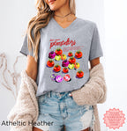 Women's Italian market inspired tomato graphic tee with relaxed fit and lightweight fabric