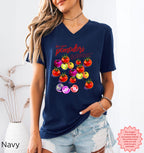 Navy Italian Summer inspired graphic t-shirt featuring vintage tomato illustration and La Dolce Vita 