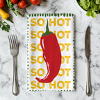 Decorative red chilli tea towel made from quick-drying microfiber, adding bold colour to any kitchen.