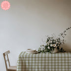 Sage Green Gingham Tablecloth – Timeless Country Check Cotton or Polyester Table Linen