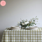 Sage Green Gingham Tablecloth – Timeless Country Check Cotton or Polyester Table Linen