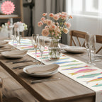 Colorful Sardine Illustration Table Runner – Bold Coastal Statement Table Linen