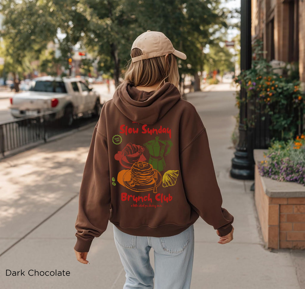 Slow Sunday Brunch Club Hoodie – Aesthetic Brunch & Coffee Lover Sweatshirt