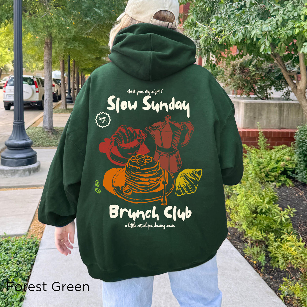 Slow Sunday Brunch Club Hoodie – Aesthetic Brunch & Coffee Lover Sweatshirt