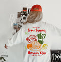 Slow Sunday Brunch Club [colour] sweatshirt with vintage coffee and brunch graphic