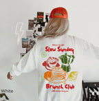 Slow Sunday Brunch Club [colour] sweatshirt with vintage coffee and brunch graphic