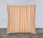 erracotta hand-drawn stripe faux suede square pillowcase with double-sided decorative print.